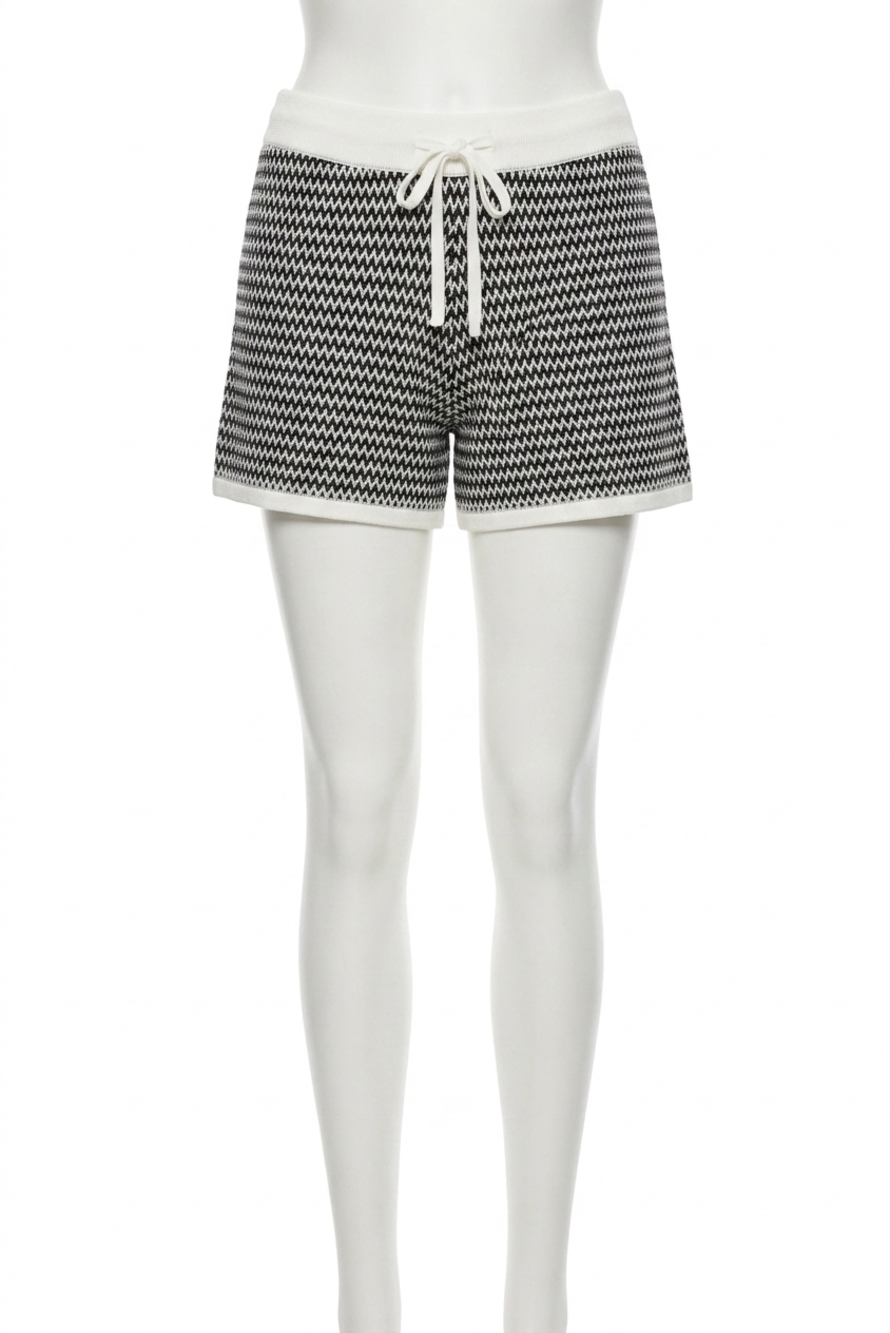 NEW VARLEY villiers knit short in snowwhite/black